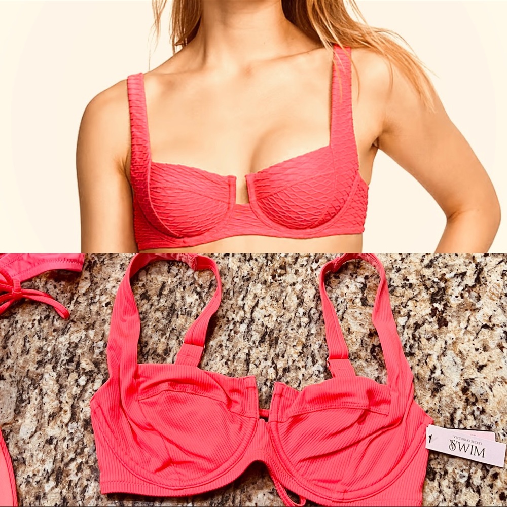VICTORIA’S SECRET | full coverage RIBBED swimsuit/swim/bikini top